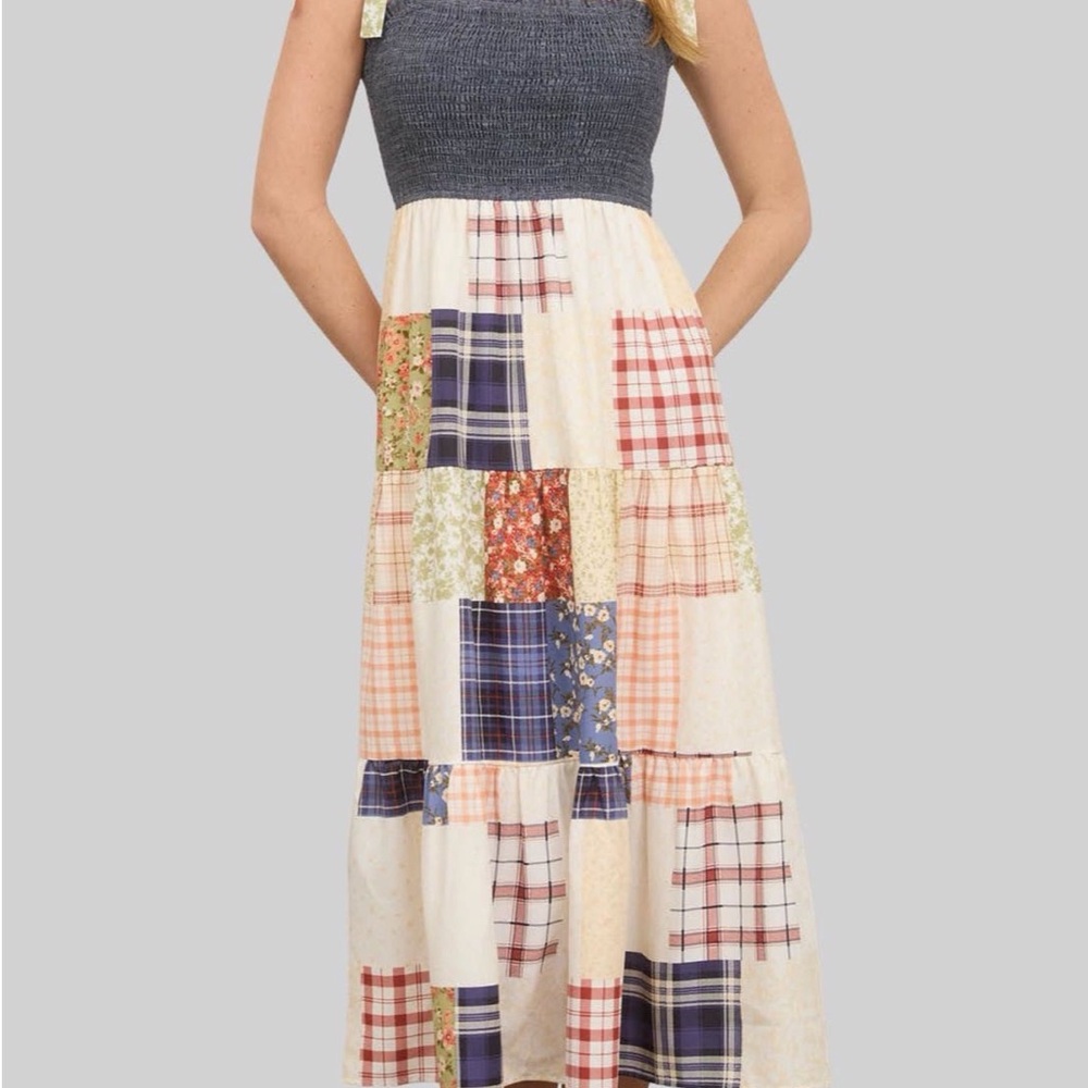 Blu Pepper Multicolor Patchwork Maxi Dress - image 1